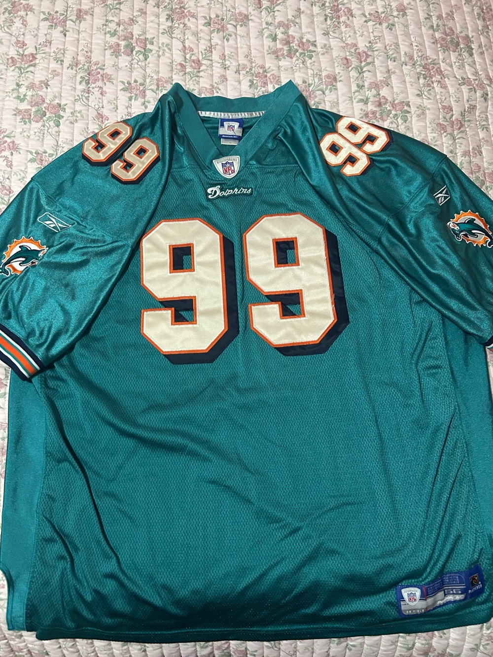 Vintage Jason Taylor #99 Reebok Stitched Miami Dolphins NFL Jersey Men’s sz 56